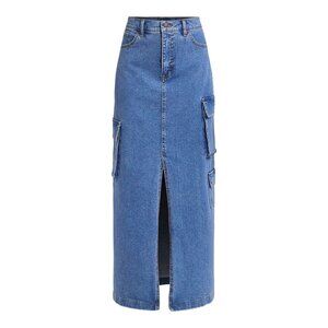 Scoop Women's Denim Cargo Maxi Skirt, Sizes 4 - MEDIUM WASH BLUE - NWT